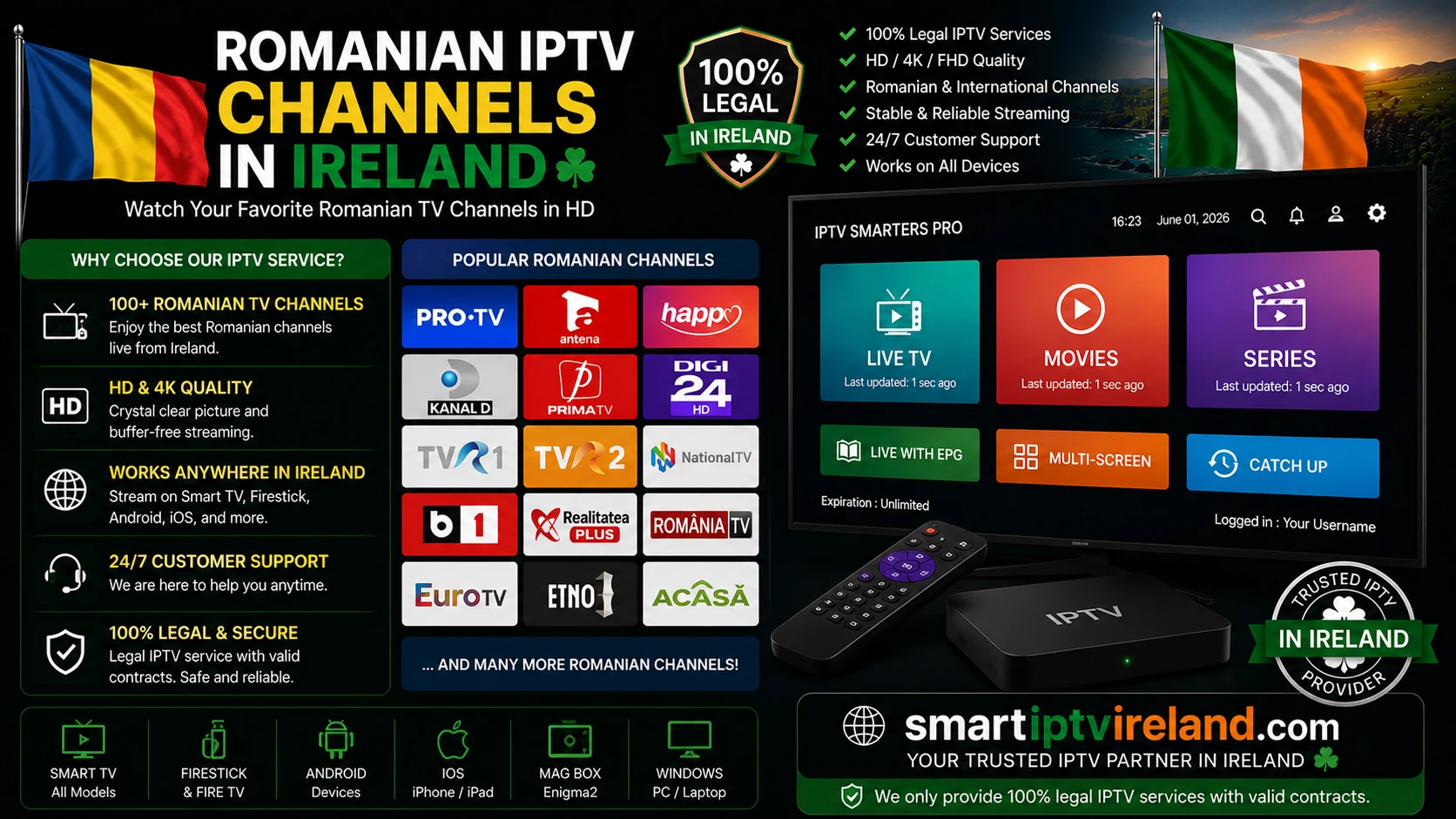 Romanian IPTV Channels in Ireland