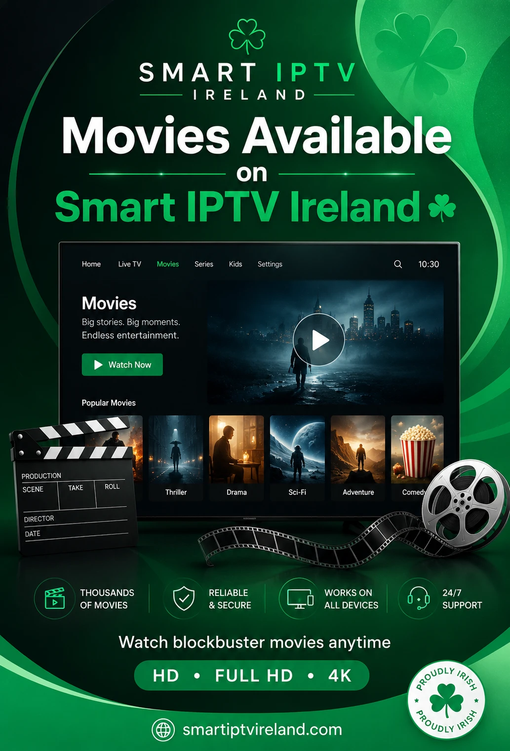 Movies available on Smart IPTV Ireland