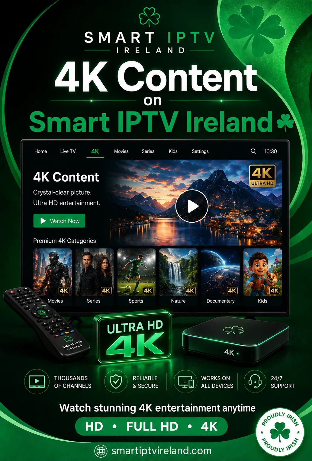4K content on Smart IPTV Ireland