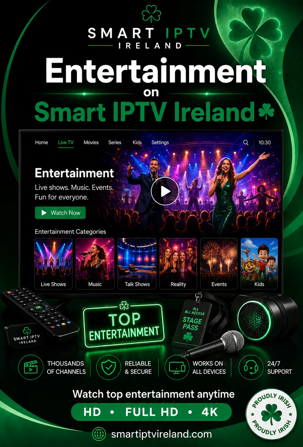 Entertainment on Smart IPTV Ireland